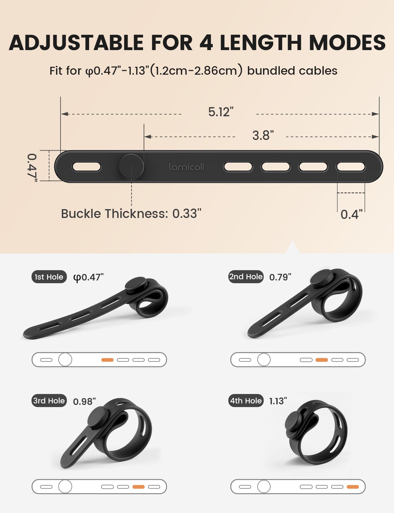 10 Pack Silicone Cable Ties - Reusable Cord Organizer Wraps-CentralDepot247