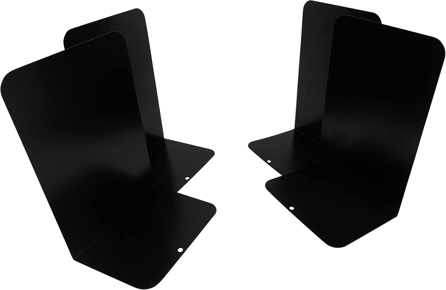 Set of 4 Heavy Duty Metal Book Ends - Non Slip Decorative Dividers-CentralDepot247