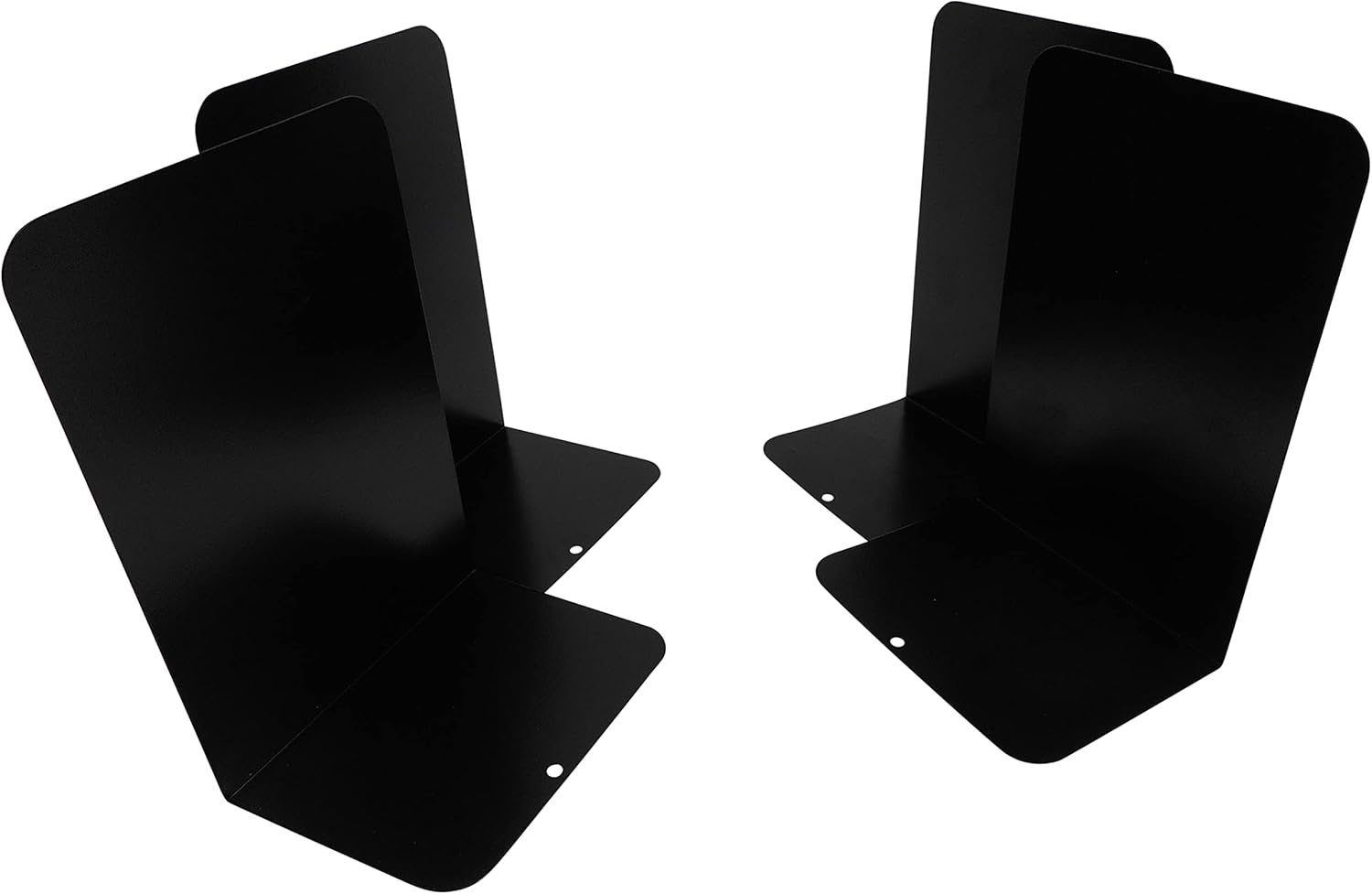 Set of 4 Heavy Duty Metal Book Ends - Non Slip Decorative Dividers-CentralDepot247