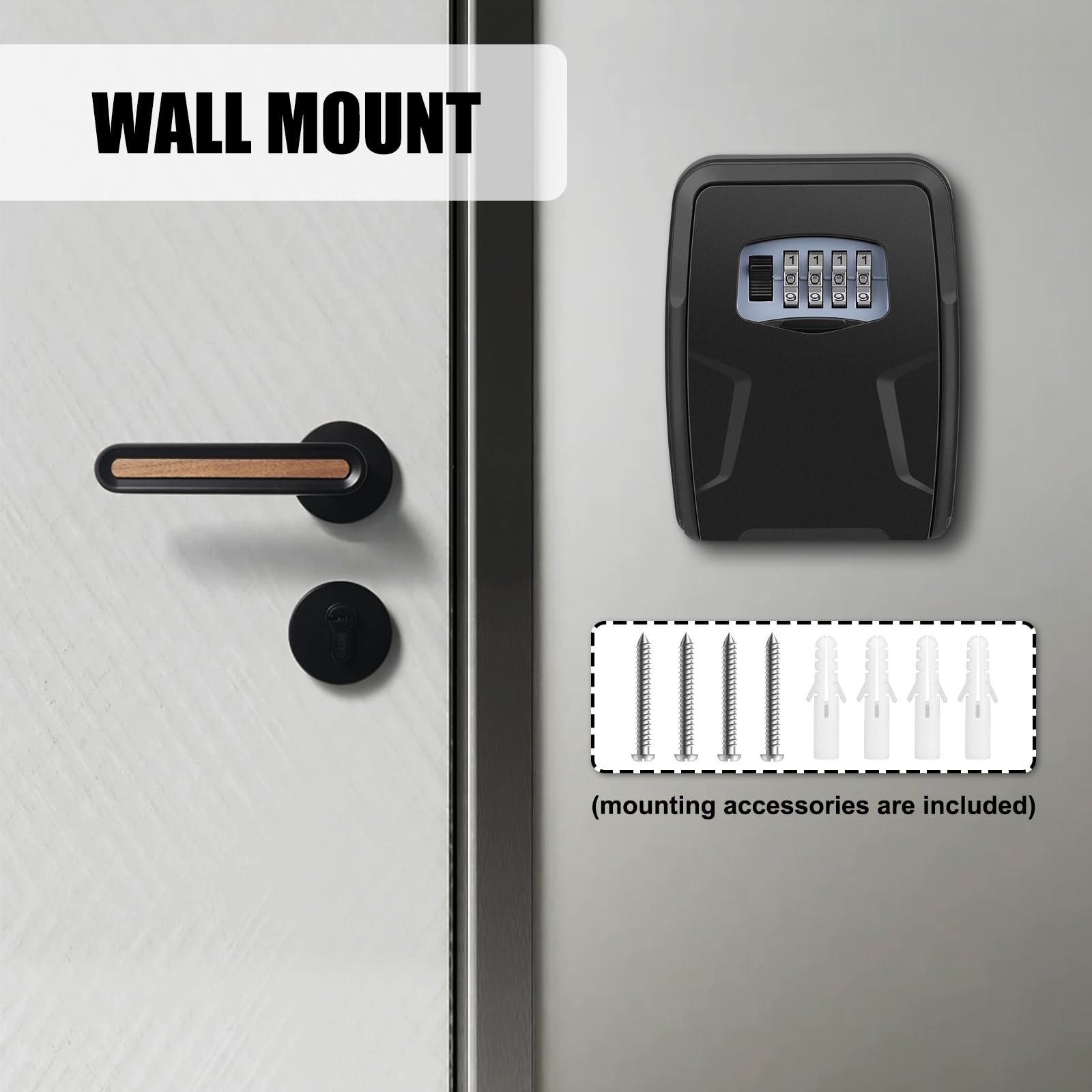 Extra Large Wall Mounted Key Lock Box for 10 Keys and Cards