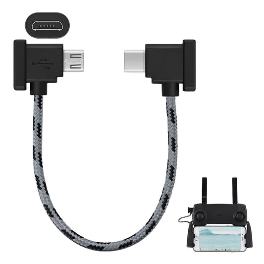 15cm Type-C to Micro USB for DJI 3.66 Inch Remote Controller Cable DJI Mavic USB C Charging Date Cable Remote Controller Wire Light Weight Fit for Mavic Air Mini Mavic Pro Spark(Type C Connector)