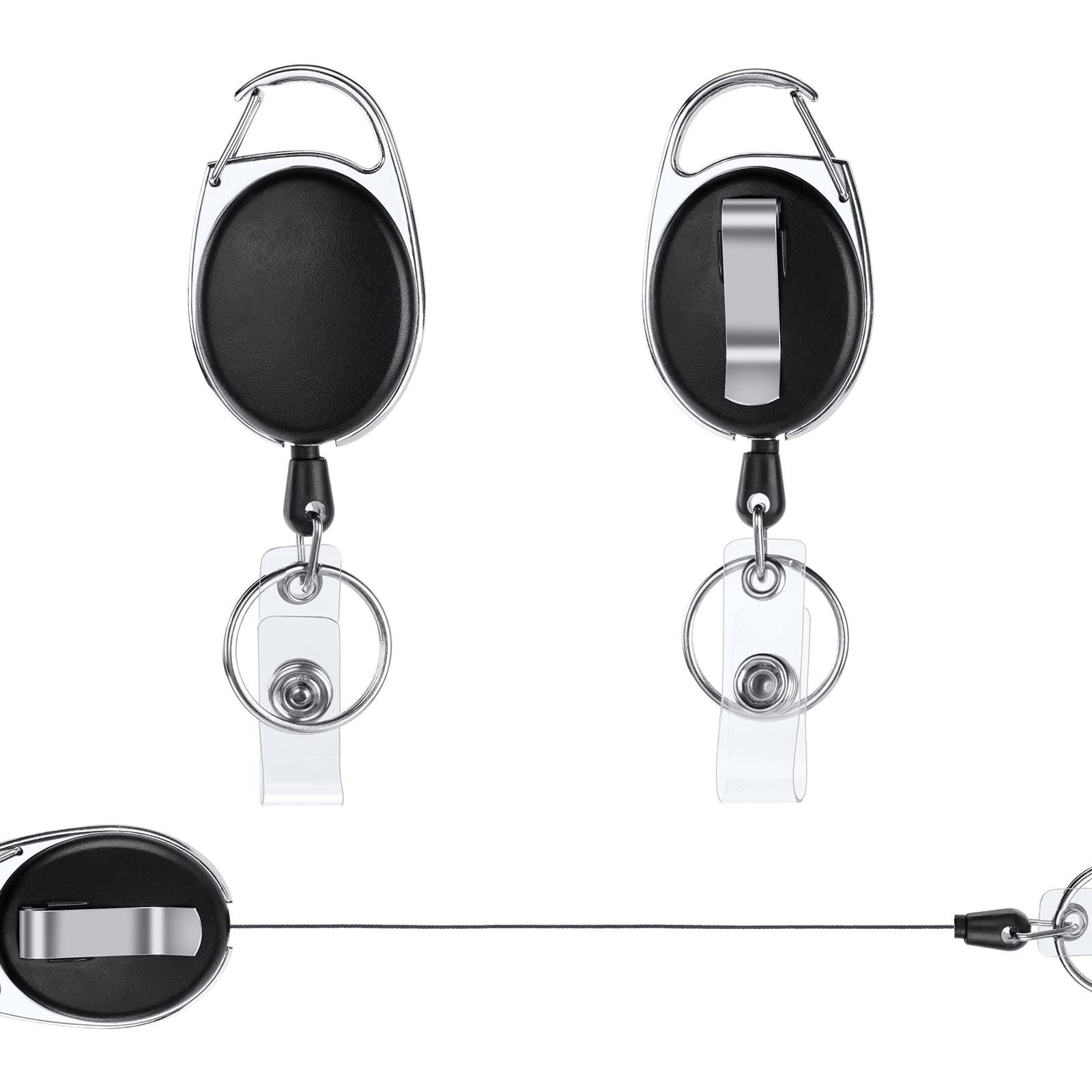 Retractable Badge Reels 2pcs Heavy Duty Keychain with Clips