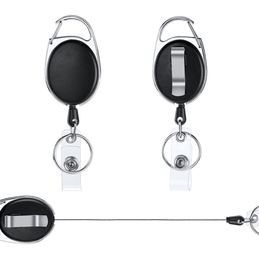 Retractable Badge Reels 2pcs Heavy Duty Keychain with Clips