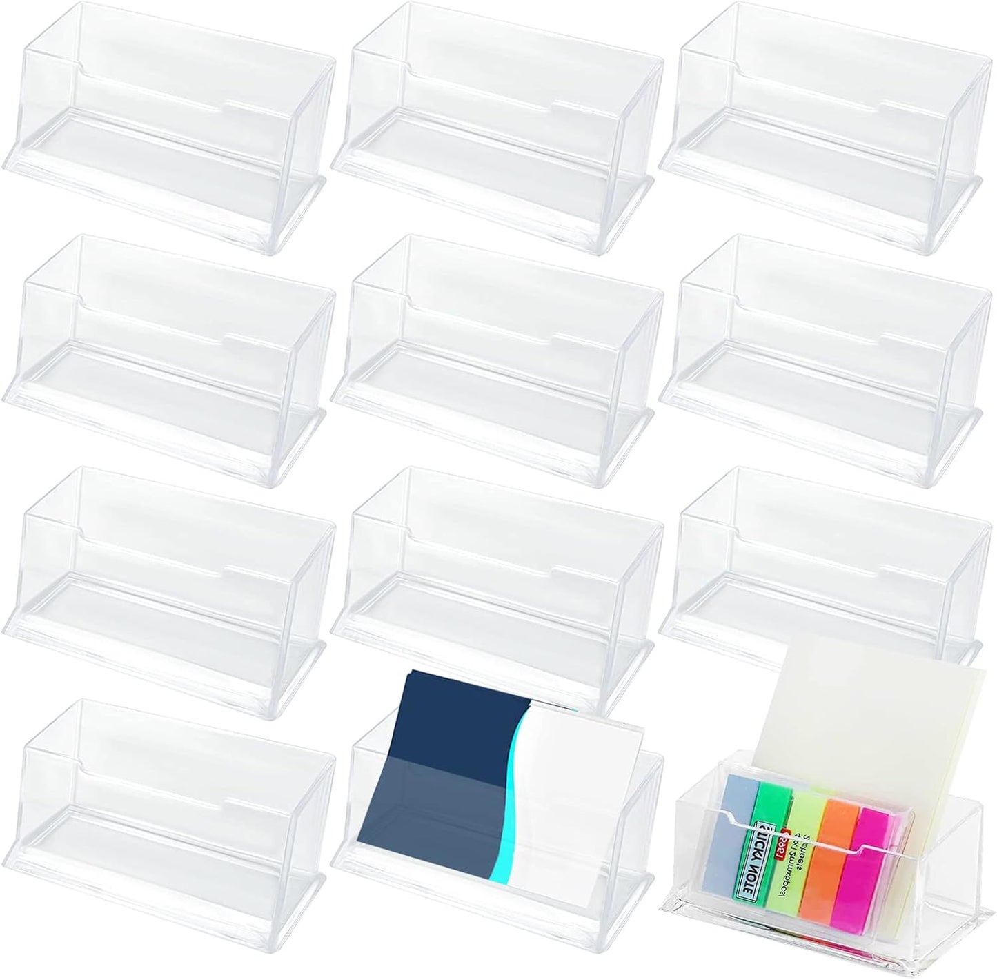 10 Pack Acrylic Business Card Holders - Clear Desk Display Stands-CentralDepot247