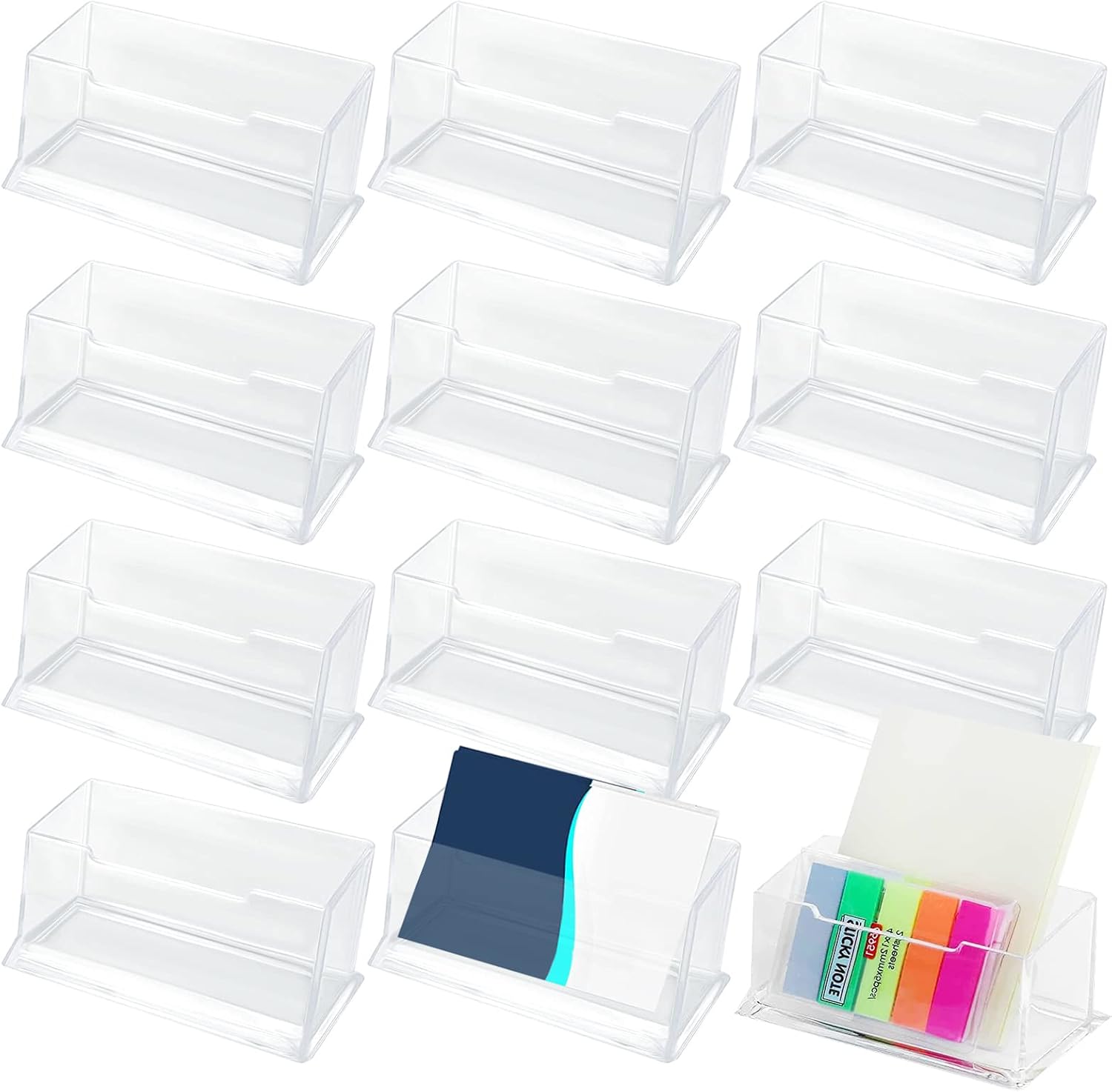 10 Pack Acrylic Business Card Holders - Clear Desk Display Stands-CentralDepot247