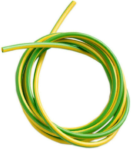 1 Meter Green and Yellow PVC Earth Sleeving - 4mm Cut Length-CentralDepot247