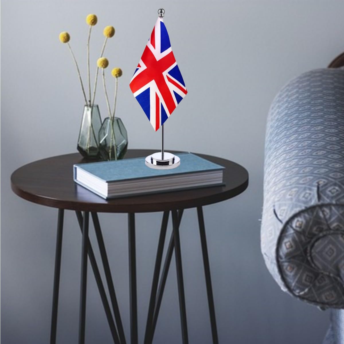 UK Table Flag with Stainless Steel Stand - Union Jack Desktop Flag-CentralDepot247