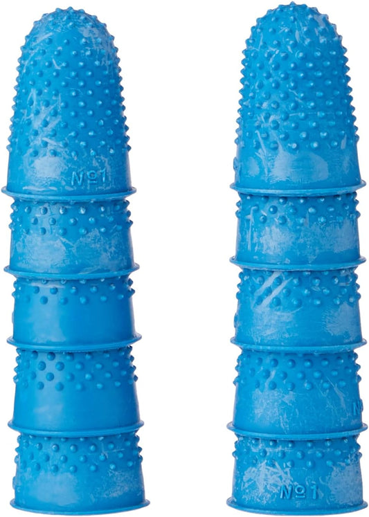 Quality Blue Thimblette Rubber for Note-Counting - Size 1, Pack of 10-CentralDepot247