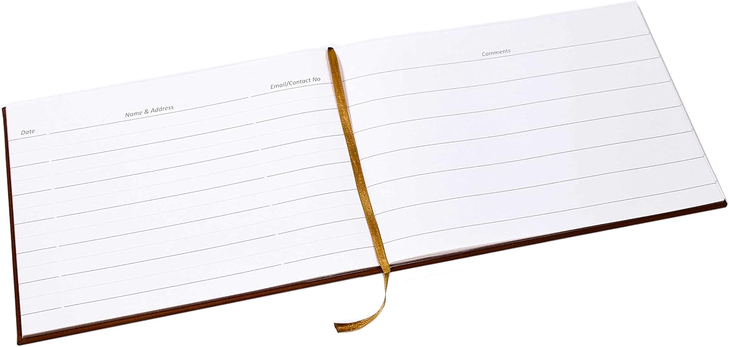 Visitors Book with Tan Leather Cover | 600 Entry Guest Book-CentralDepot247