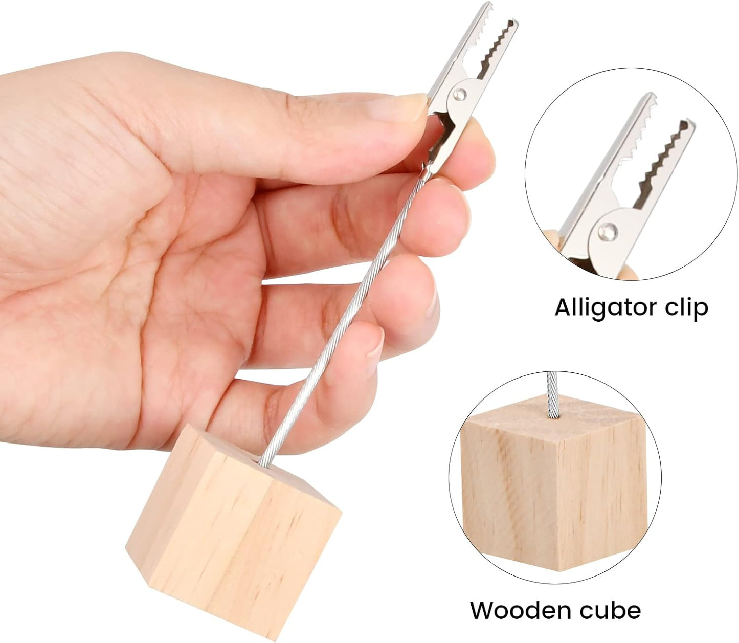 10 Pack Wooden Base Photo Clip Holders for Cards & Memo-CentralDepot247