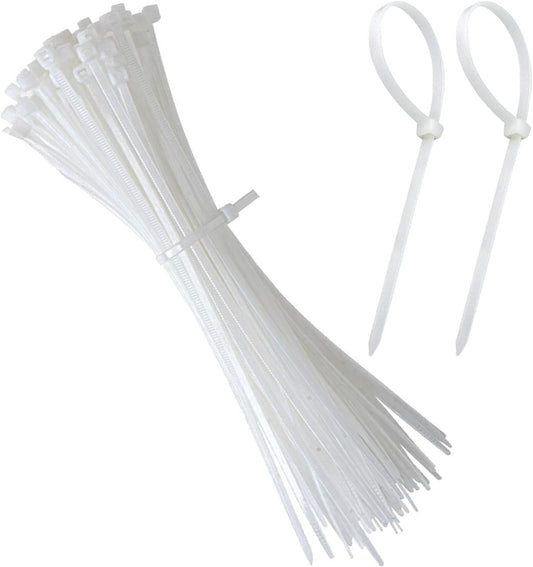 100 PCS Heavy Duty White Plastic Cable Ties - 12 Inch Zip Ties-CentralDepot247