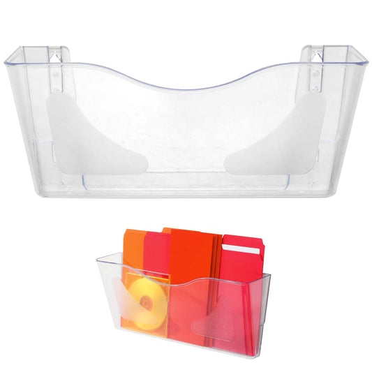 Wall Mounted Magazine File Holder - Clear File Organizer for Home Office-CentralDepot247