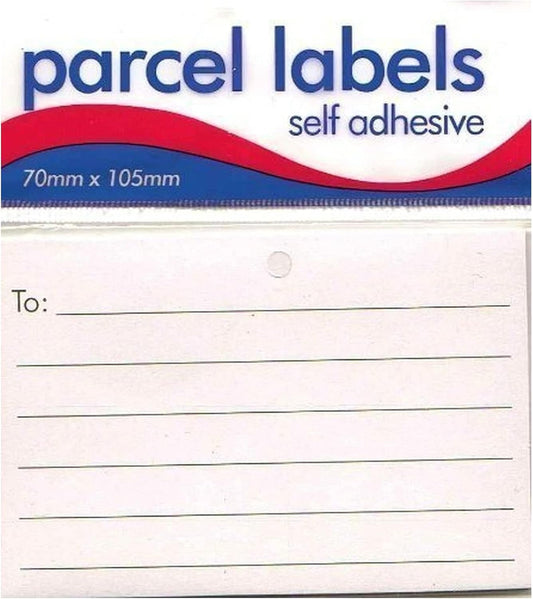 Self Adhesive Parcel Labels - Pack of 12 White Small Labels