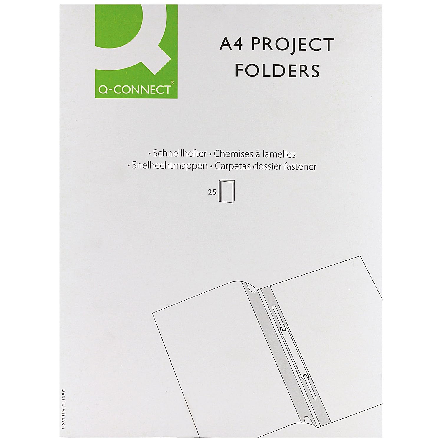 Q-Connect A4 Project Folder - Blue, Pack of 25