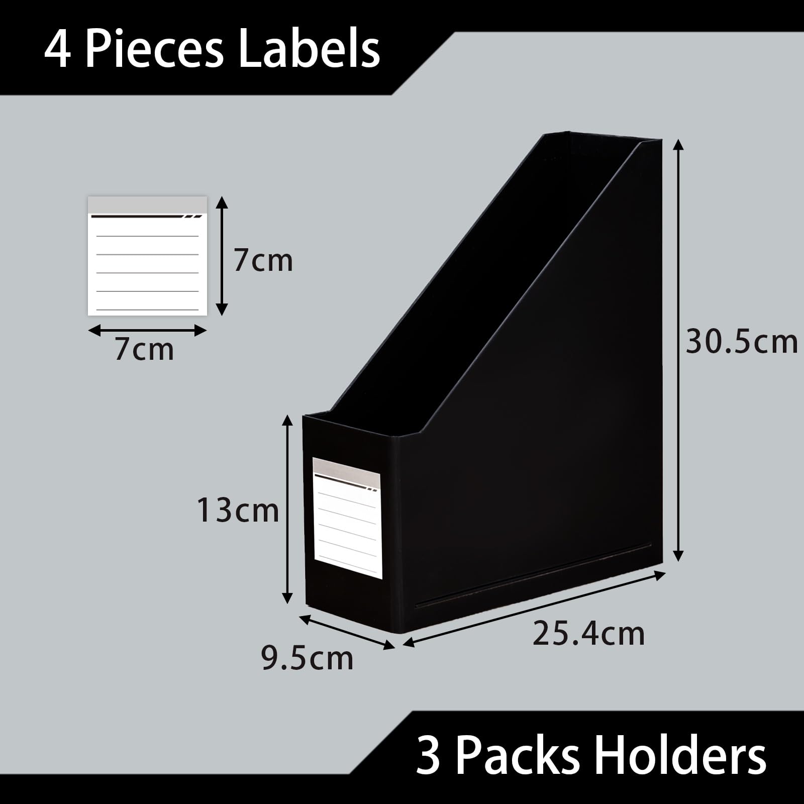 Red Magazine Holder, Cardboard File Organizer (Pack of 3)