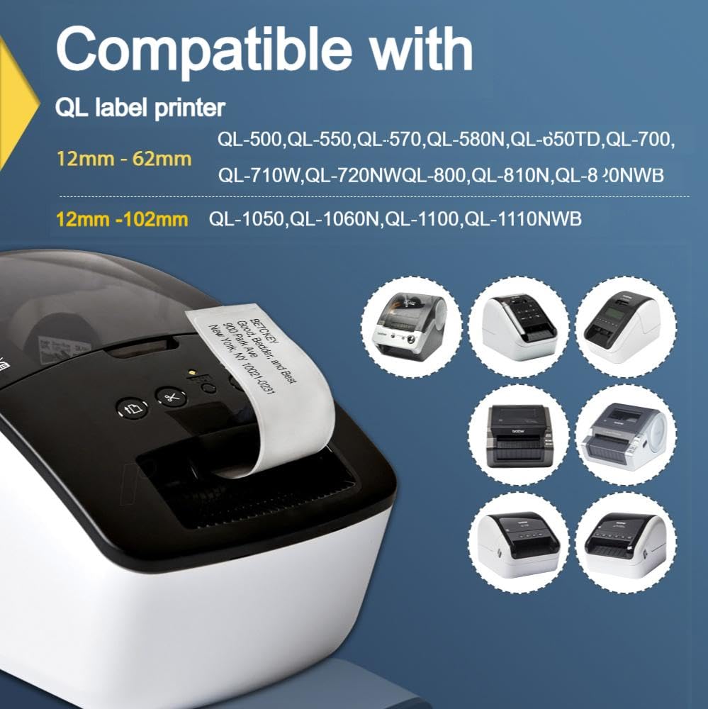 Removable Labels Compatible with Brother DK-44205 - 62mm x 30.48m
