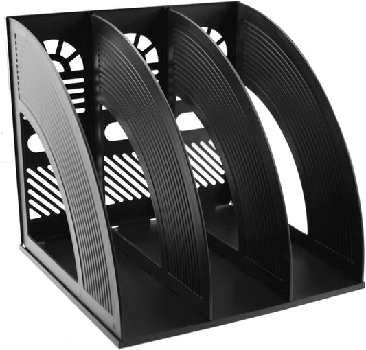 Sturdy Desktop File Organizer - Black Magazine Holder & Document Rack-CentralDepot247