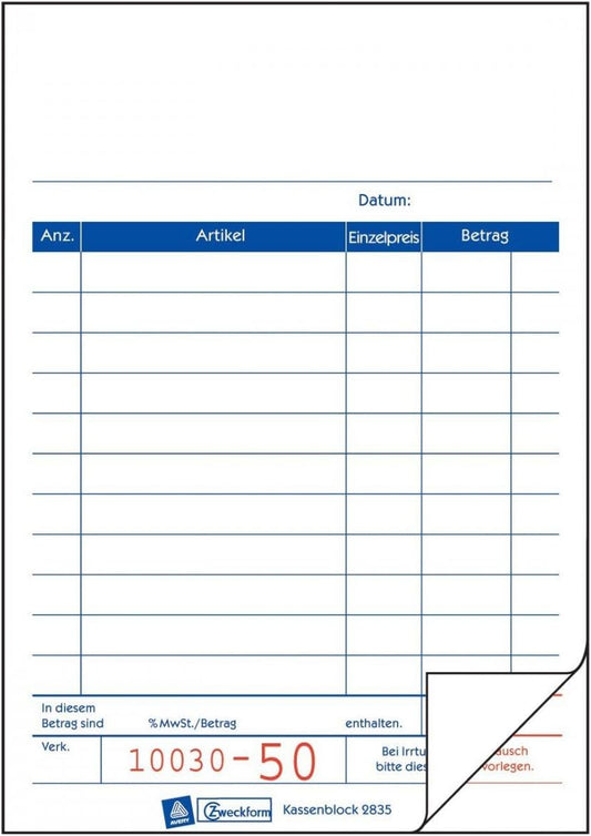 Two-Toned Receipt Pad - 2 x 50 Sheets, Top Bound, Numbered-CentralDepot247