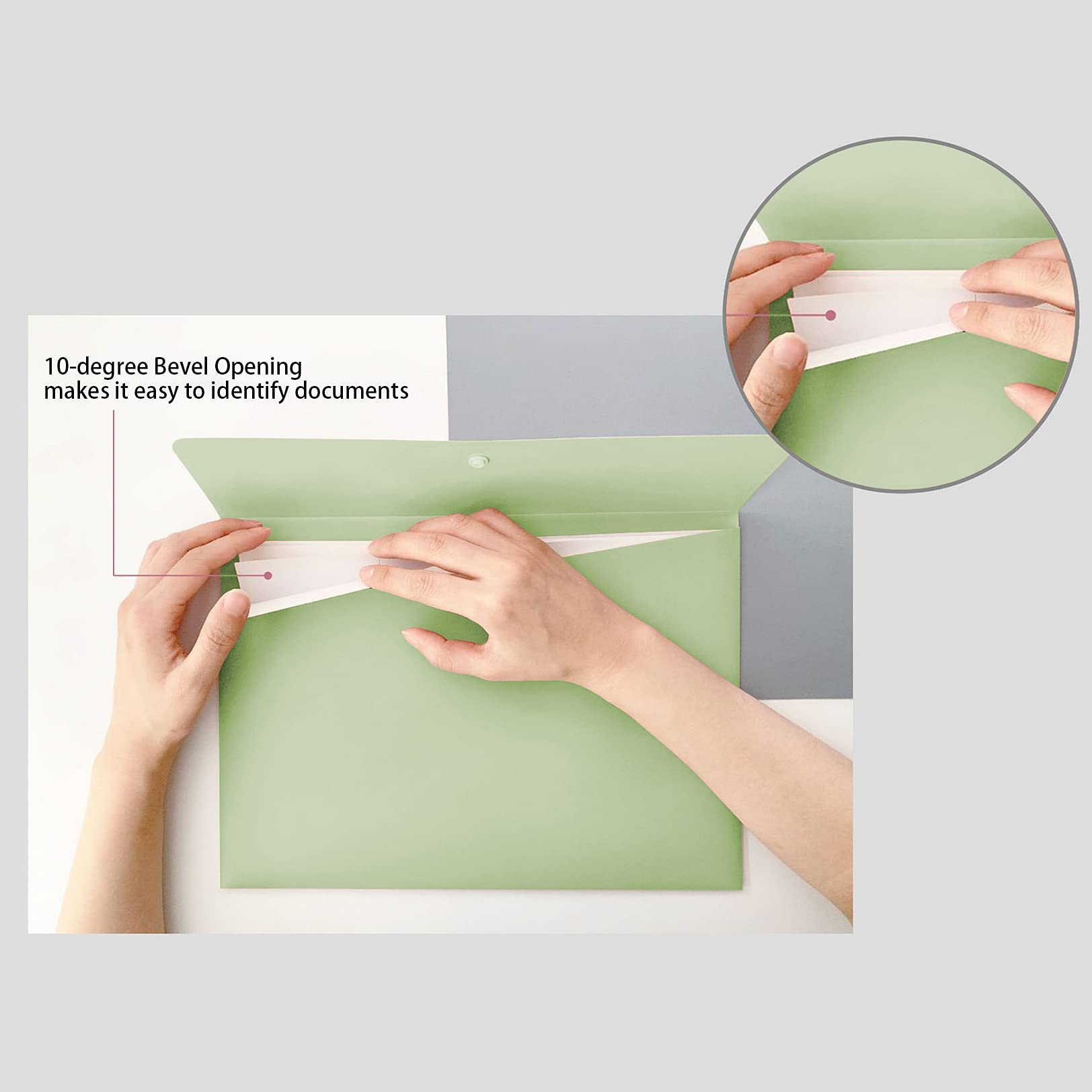 Poly File Folders, Letter Size Document Holders, Pack of 5 - Pastel Pink