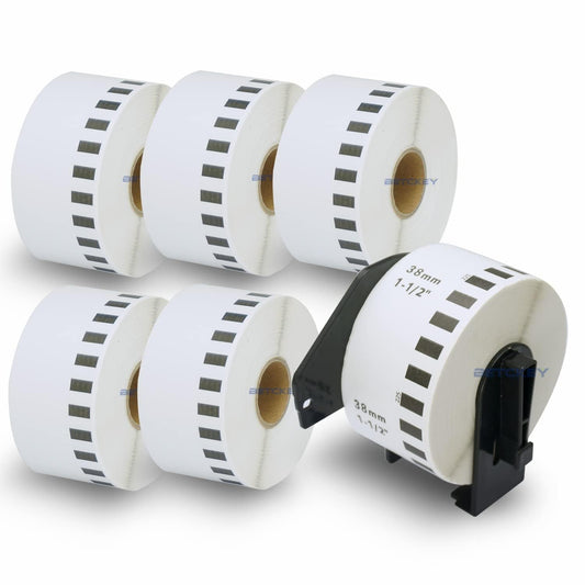 10 Rolls DK-22225 Labels with 2 Reusable Holders – 38mm x 30.48m
