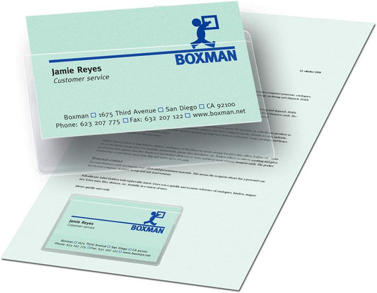 Self Adhesive Business Card Pocket 60 x 95mm (Pack of 100)