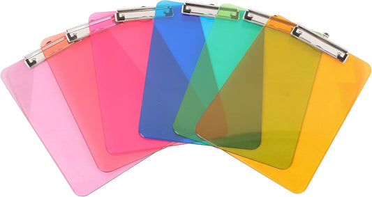 Plastic Clipboards, Pack of 6, Letter, Assorted Color