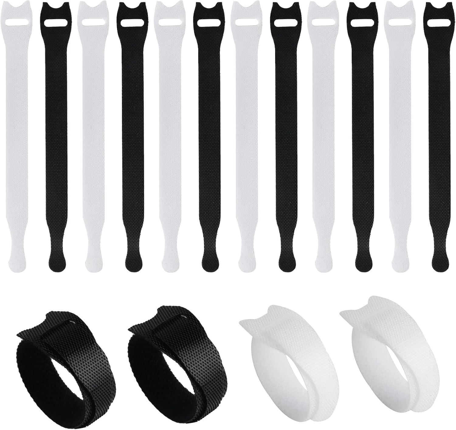 100 Pcs Reusable Hook and Loop Cable Ties - Cable Organizer Straps-CentralDepot247