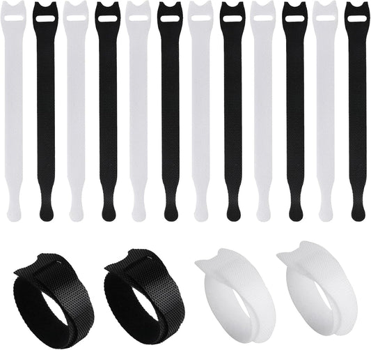 100 Pcs Reusable Hook and Loop Cable Ties - Cable Organizer Straps-CentralDepot247