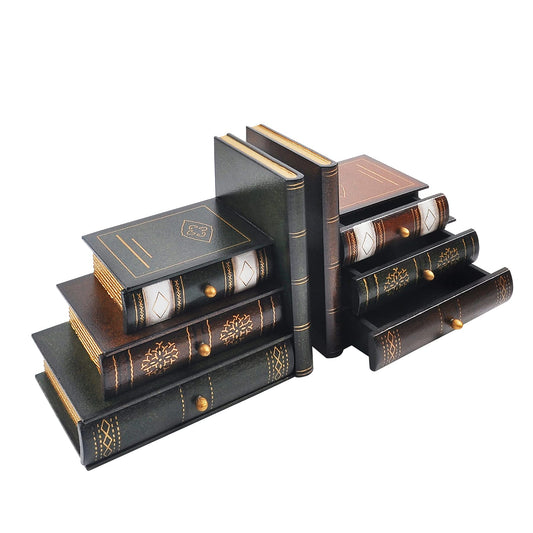 Vintage Decorative Wooden Bookends for Office and Library Organization-CentralDepot247