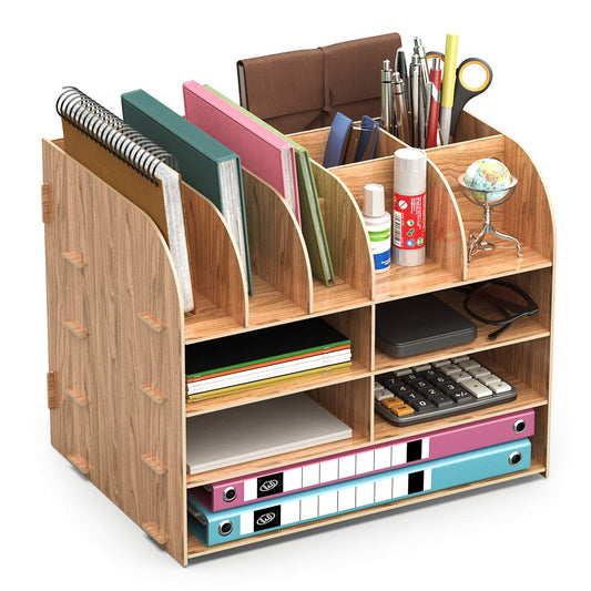 Wooden Desk Tidy Organiser - Office Stationery Storage Solution-CentralDepot247