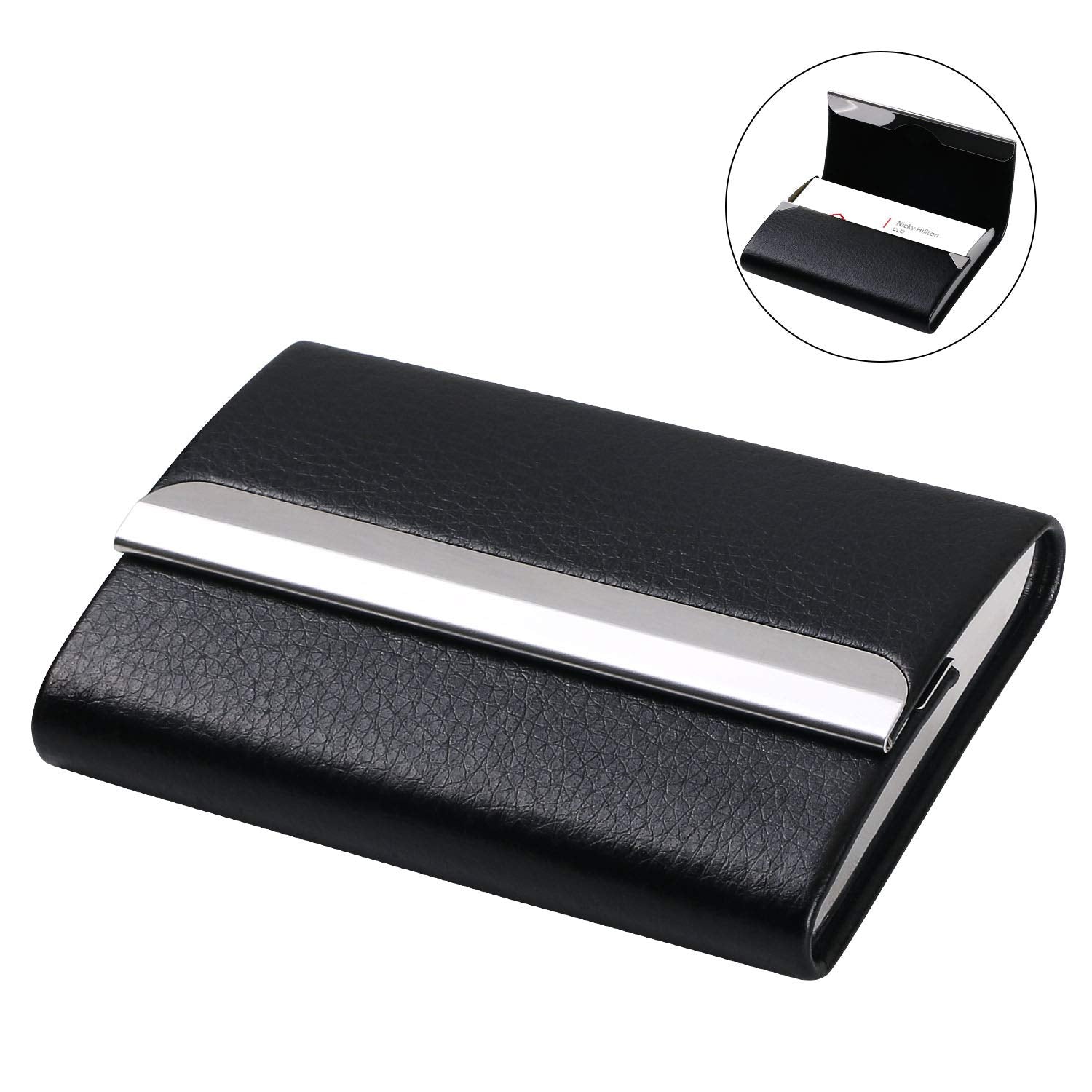 PU Leather Business Card Holder with Magnetic Buckle-CentralDepot247