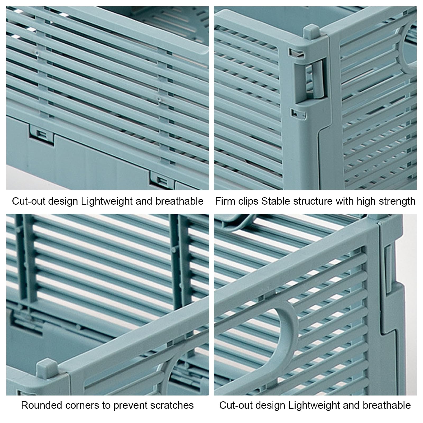 Stackable Storage Baskets - Pack of 6 Pastel Folding Crates-CentralDepot247