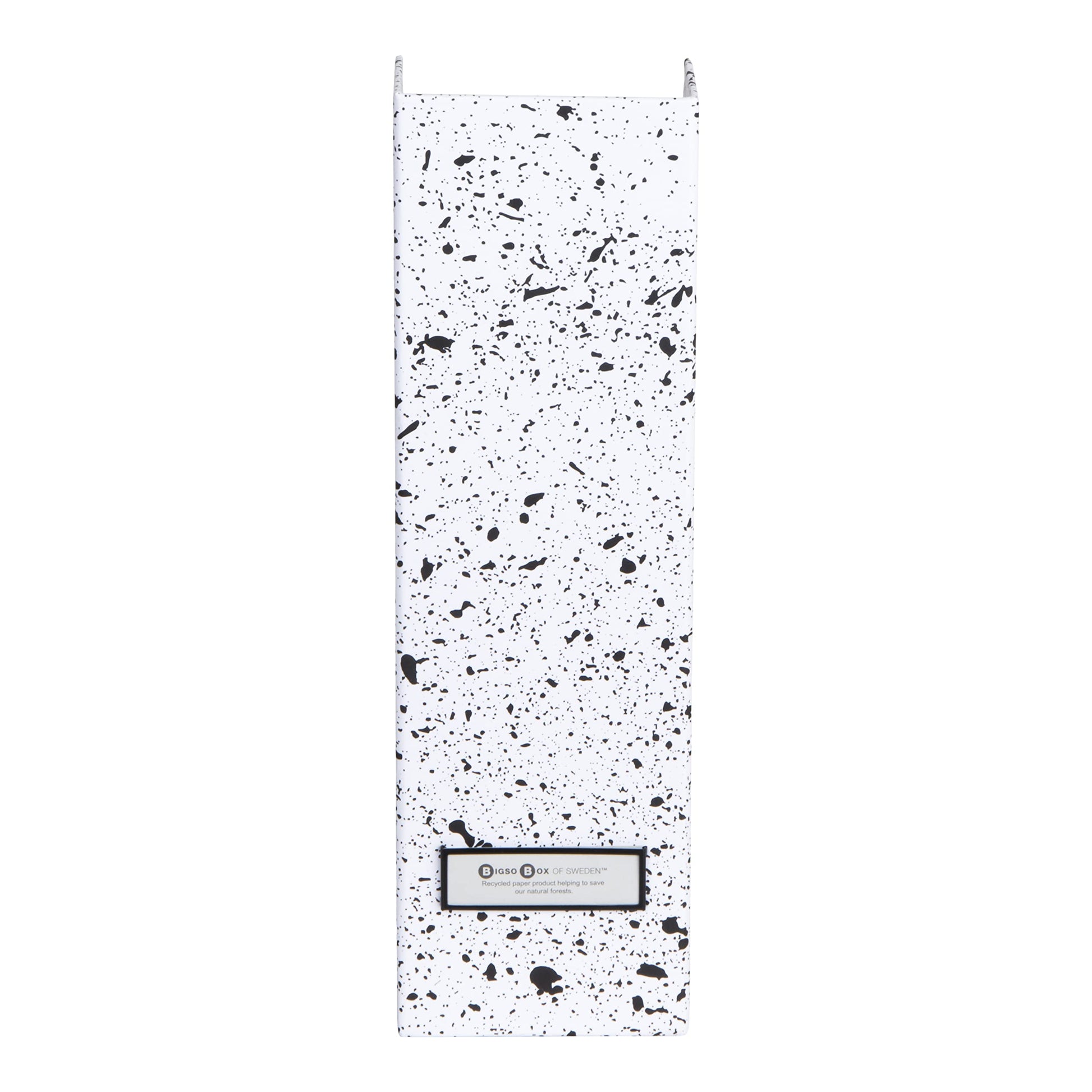 Standing Magazine Storage Box with Label - Document Holder - Black Speckled