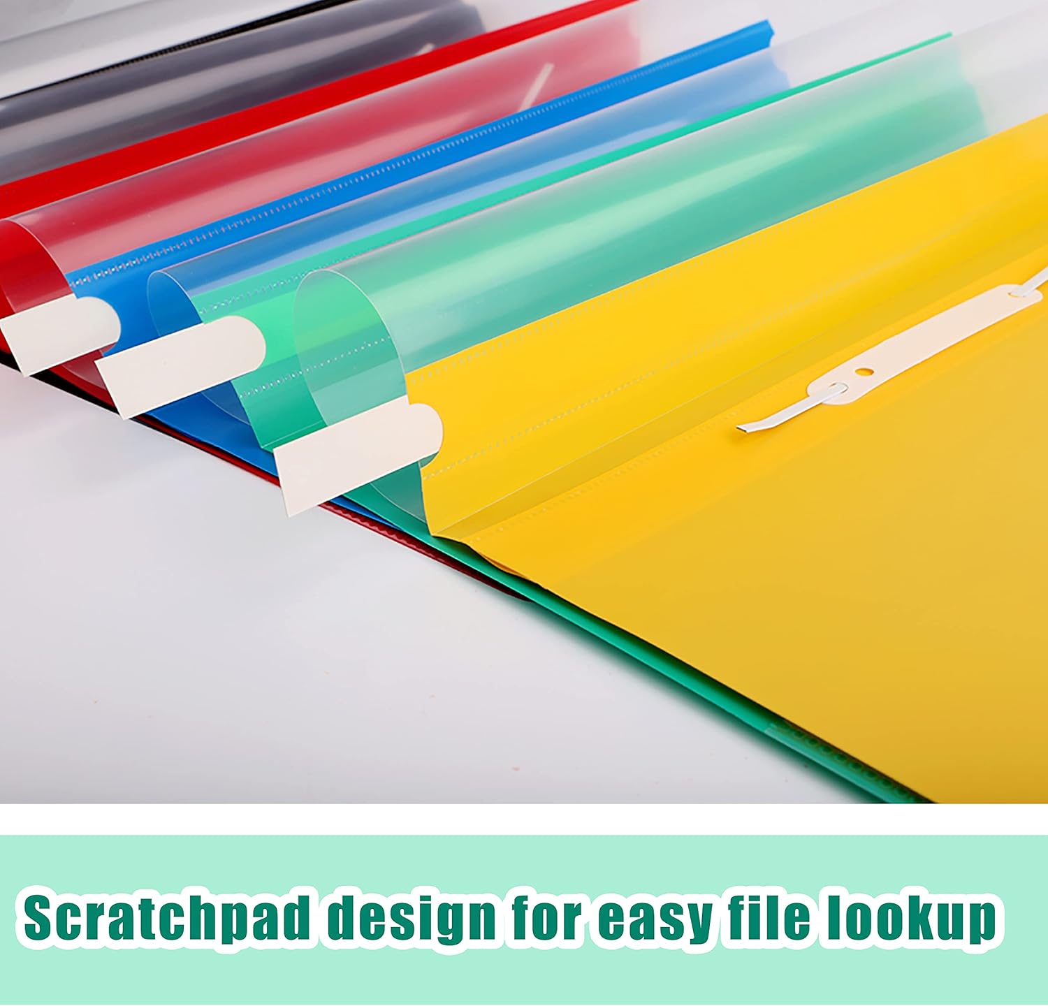 10 Pcs A4 Project Folder Plastic Wallets - Assorted Colors
