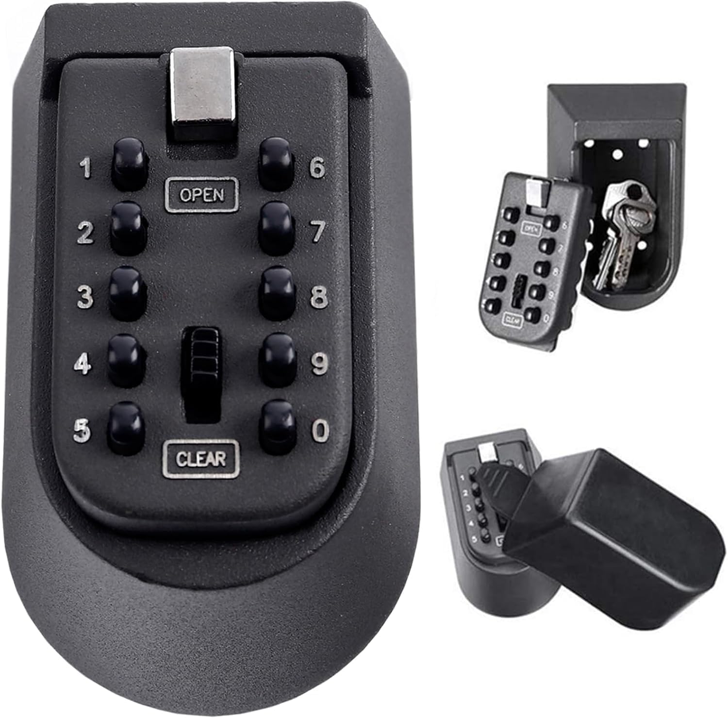 Outdoor Wall Mounted Key Lock Box - Set Your Own Combination - Black