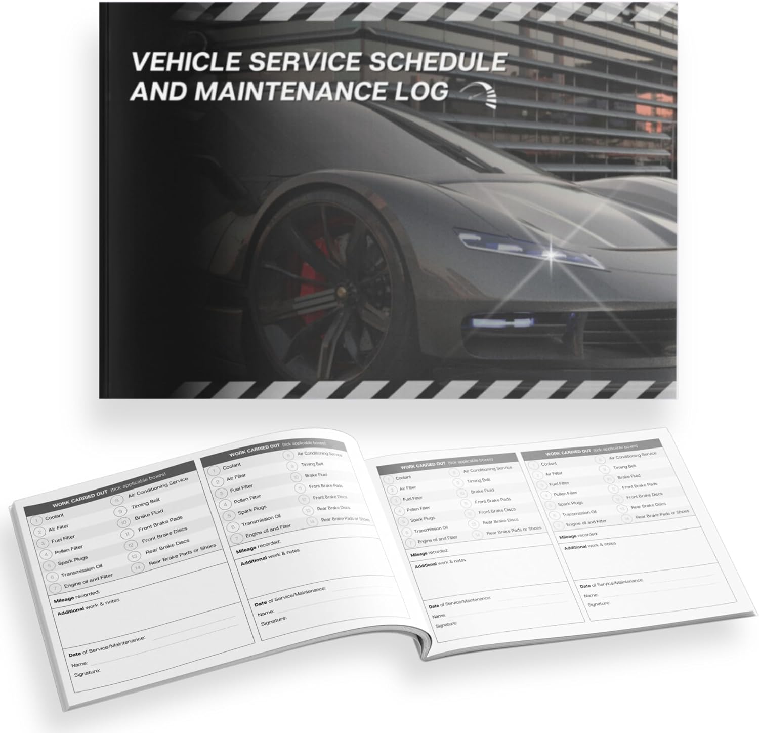 Vehicle Service Schedule & Maintenance Log Book | A5, Minimalistic Design-CentralDepot247