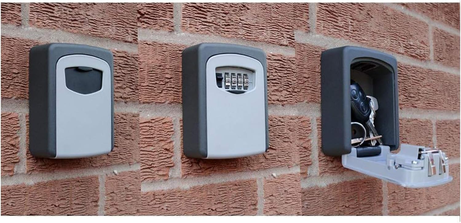 Wall Mounted Key Safe with Combination Lock - Waterproof Security Box