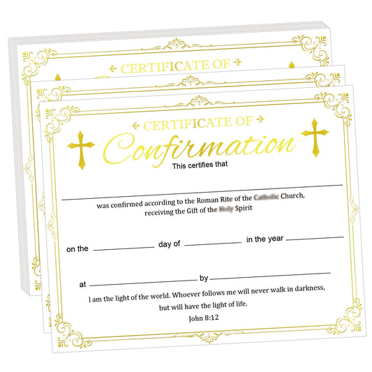 Religious Confirmation and Christening Certificate - 25 Pack - 8x10 Inch-CentralDepot247