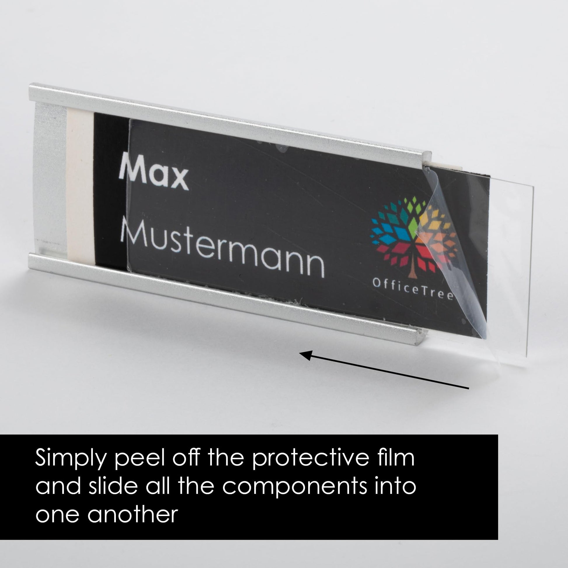 10 x Aluminium Name Badges with Magnet and Pin for Events
