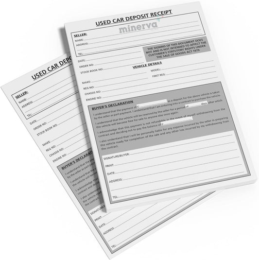 Used Car Sales Deposit/Invoice NCR Pad A5 - 100 Pages