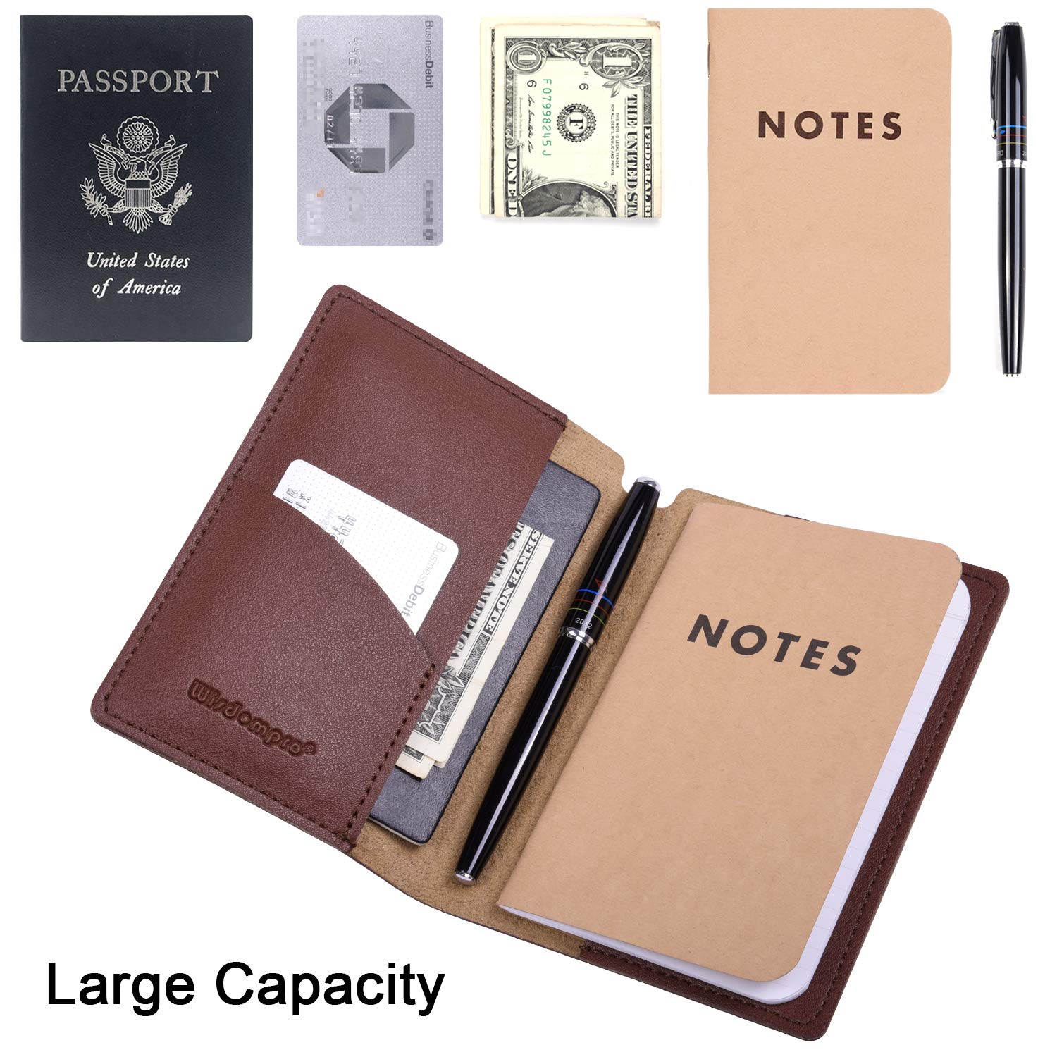 PU Leather Journal Cover 2 Pack for 3.5" x 5.5" Notebooks - Blue-CentralDepot247