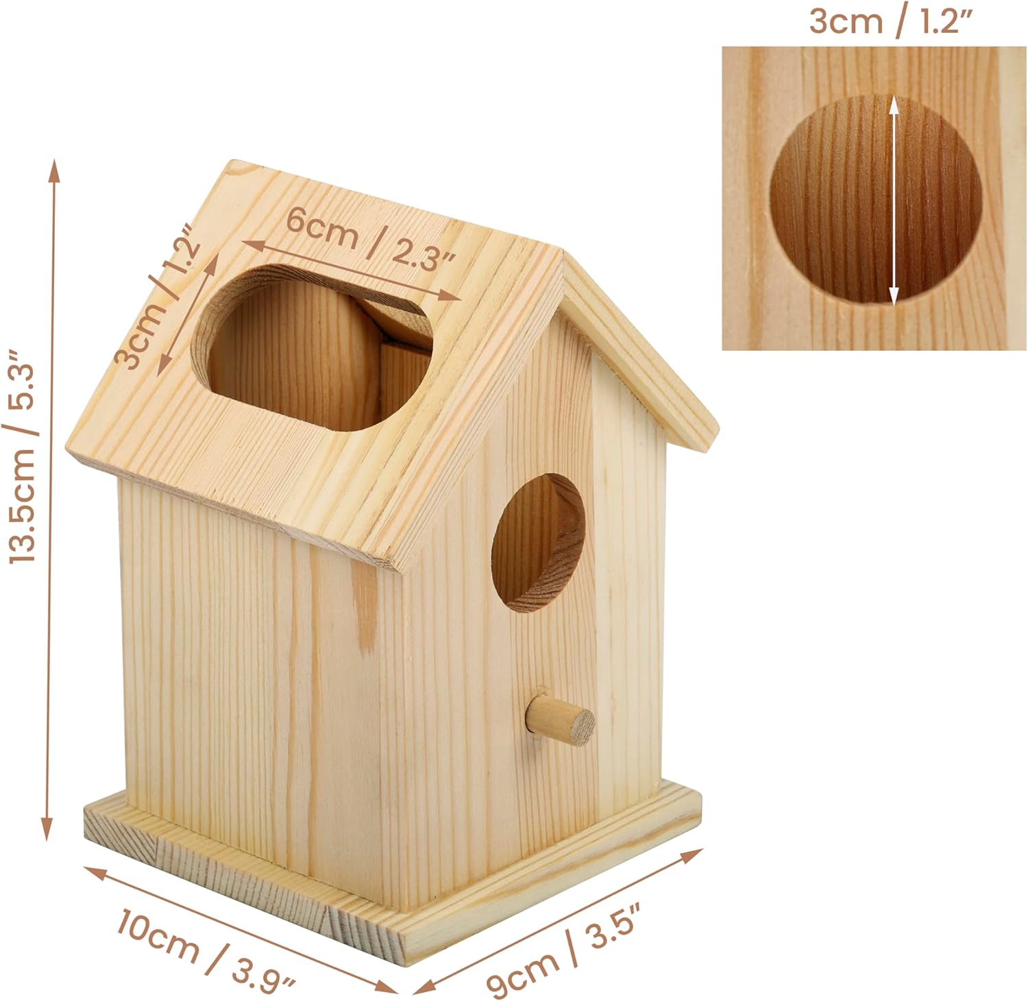 Wooden Birdhouse Pen & Pencil Holder for Desk - Organiser & Storage Pot-CentralDepot247