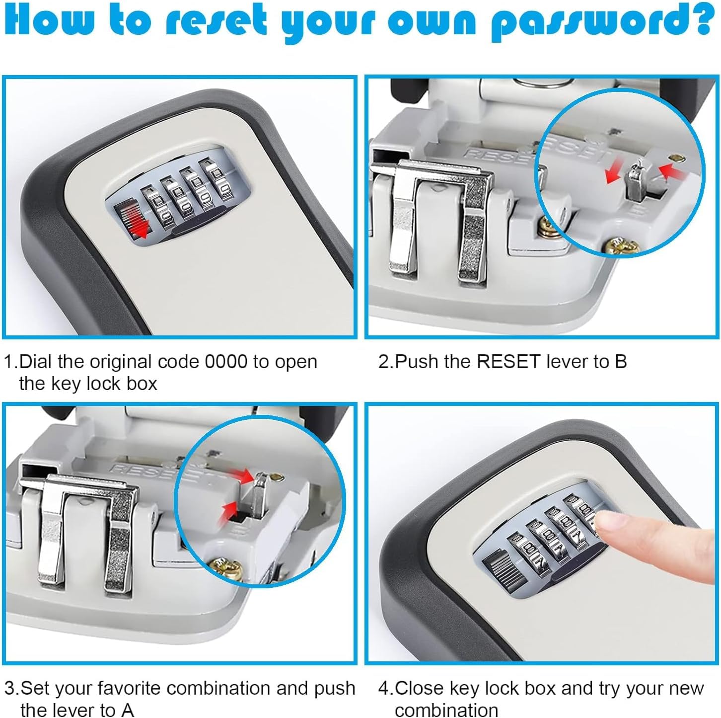 LauCentral 4-Digit Combination Key Safe - Wall Mounted, Weatherproof