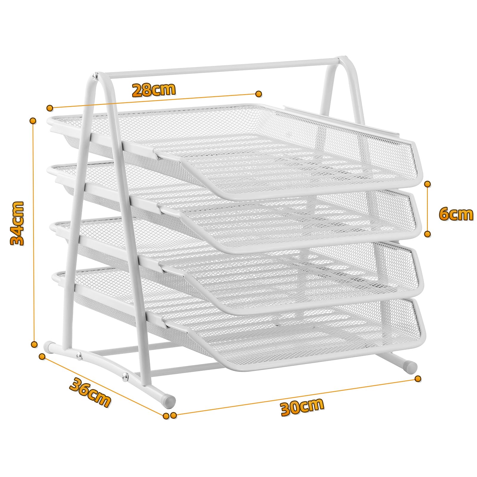 Stackable Desk Organizer and Letter Tray Organizer - 4-Tier Black-CentralDepot247