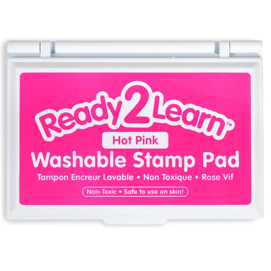 READY 2 LEARN Washable Stamp Pad - Hot Pink, Non-Toxic, Fade Resistant