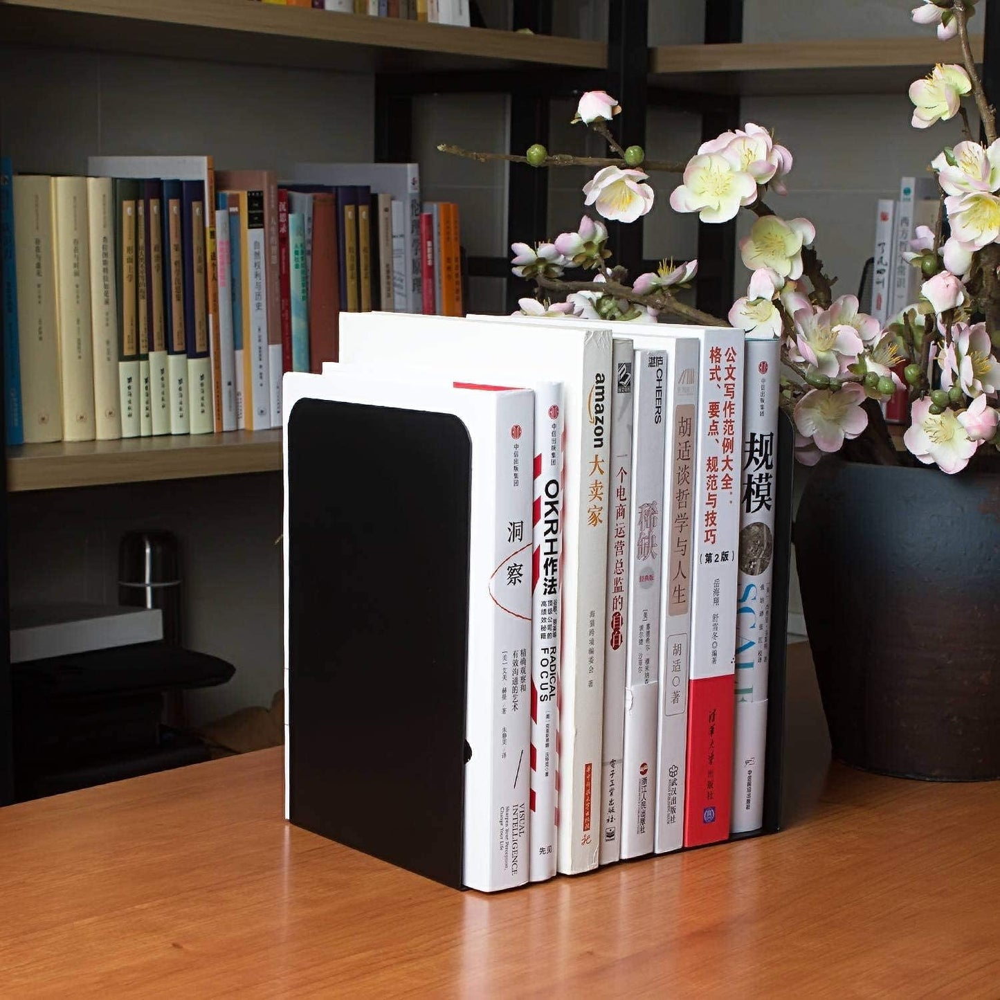 Set of 4 Heavy Duty Metal Book Ends - Non Slip Decorative Dividers-CentralDepot247
