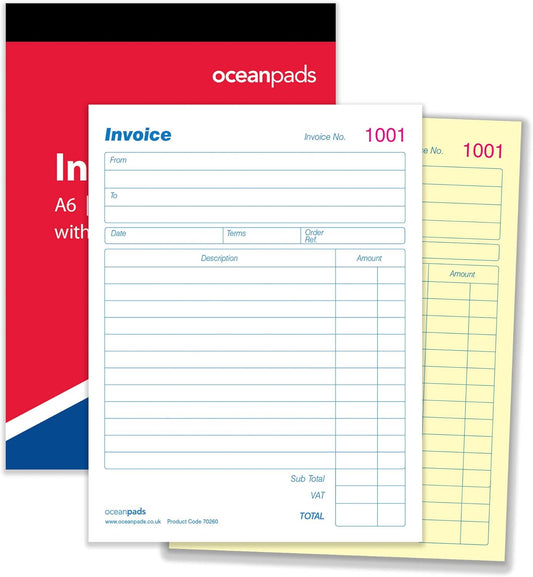 Small A6 Invoice Book Duplicate, 105mm x 148mm, Carbonless (70260)