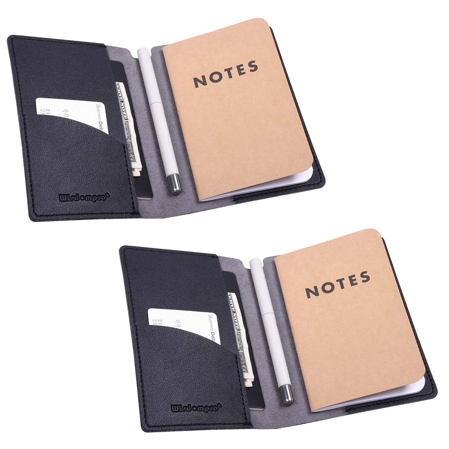 PU Leather Journal Cover 2 Pack for 3.5" x 5.5" Notebooks - Blue-CentralDepot247