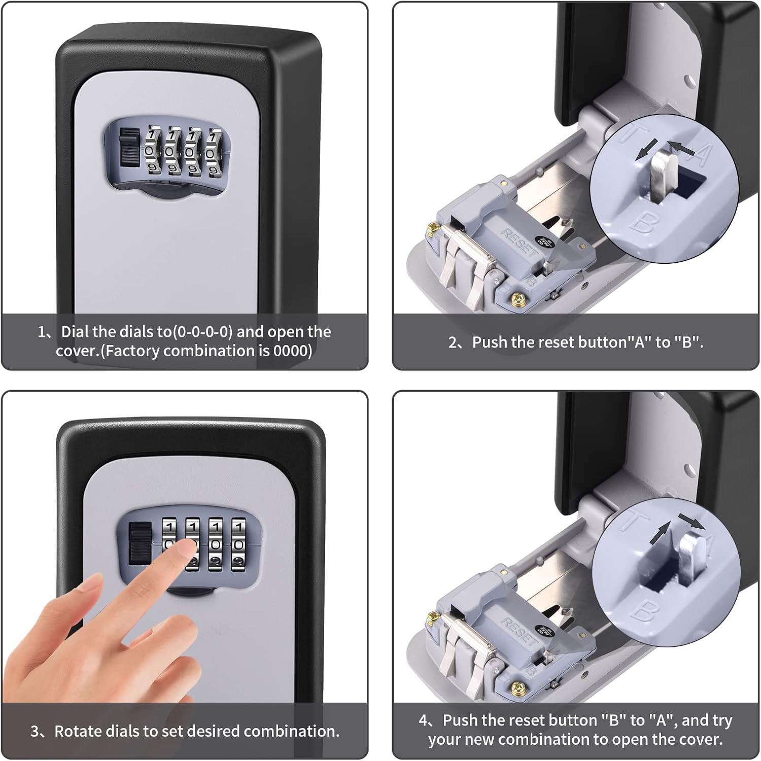 Wall Mounted Key Box - Waterproof Security Cabinet with Combination Lock