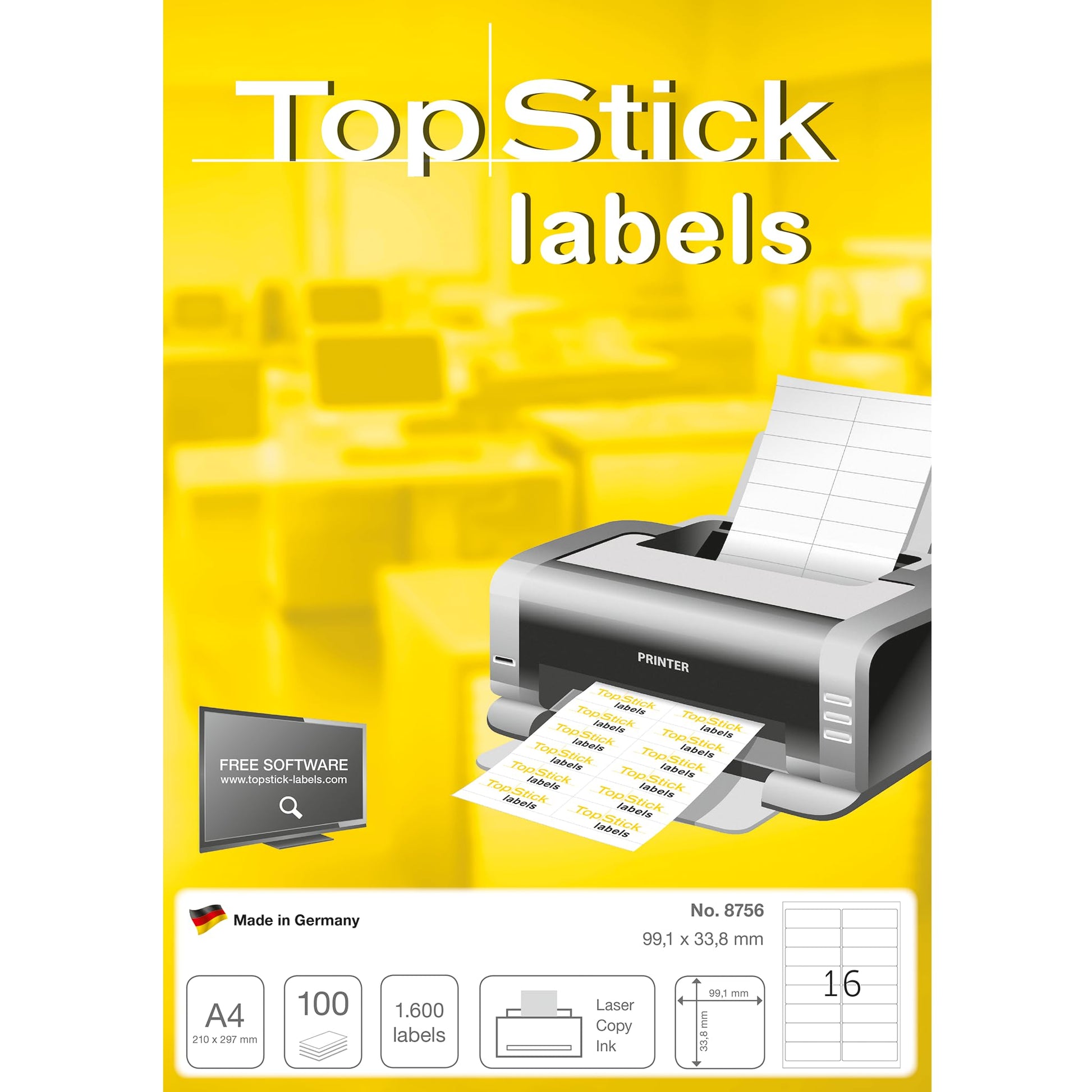 TopStick Self Adhesive Address Labels - 2100 Blank Labels